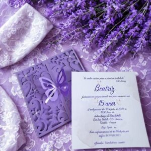 Convite Borboleta Lavanda
