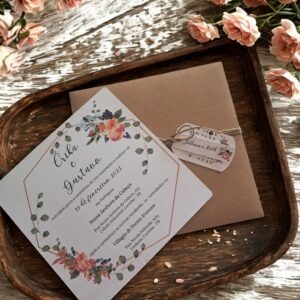 Convite Rústico Floral