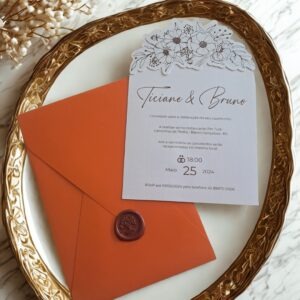 Convite Floral Terracota